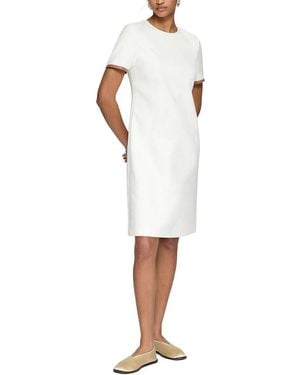 Lafayette 148 New York Short Sleeve A-Line Dress - White