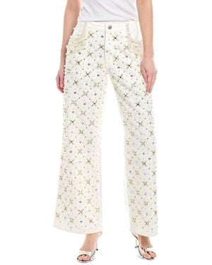 PATBO Beaded Wide Leg Jean - White