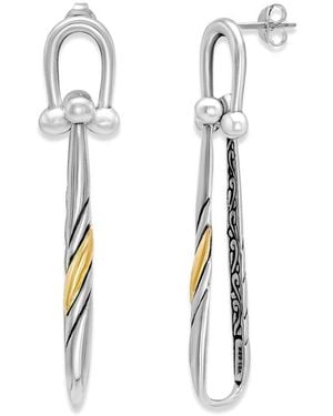 Samuel B. 18k & Silver Elongated Drop Earrings - White