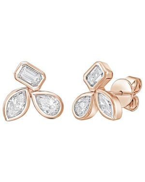 Diana M. Jewels Diana M. 14K Rose 12.00 Ct. Tw. Lab-Grown Diamond Bezel Earrings - Metallic