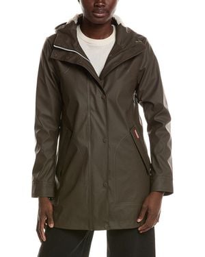 HUNTER Acacia Rubberized Mid Length Rain Jacket - Brown