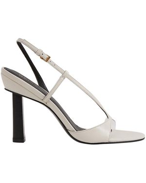 Reiss Joy Asymmetric Leather Sandal - White
