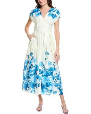 Taylor Inset Waist Midi Dress - Blue
