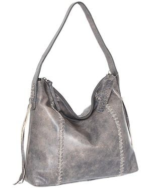 Nino Bossi La Maja Hobo Aviator Leather Shoulder Bag - Grey