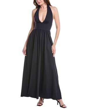 Susana Monaco Halter Gathered Maxi Dress - Black
