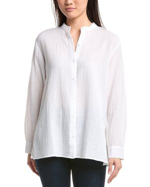 Eileen Fisher Mandarin Collar Shirt - White