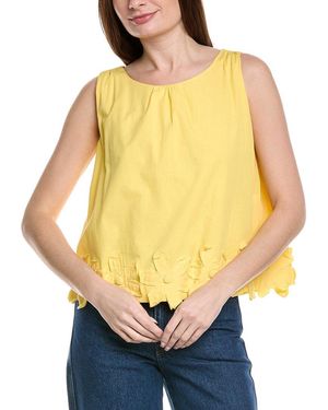 Frances Valentine Zennia Flower Hem Tank Top - Yellow