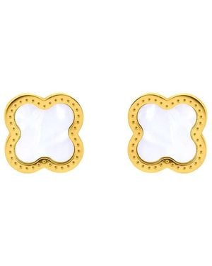 Liv Oliver 18K Plated 9.70 Ct. Tw. Mother Of Pearl Earrings - Metallic