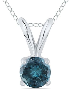 True Diamond 14k 0.30 Ct. Tw. Diamond Solitaire Necklace - Blue