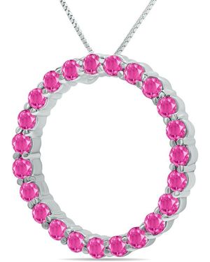 Gem Spark Silver 2.95 Ct. Tw. Pink Topaz Necklace