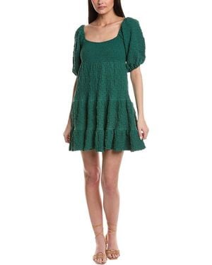 Saltwater Luxe Puckered Mini Dress - Green