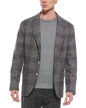 Brunello Cucinelli Wool & Silk-blend Jacket - Gray