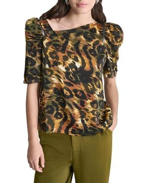 DKNY Asymmetrical Short Sleeve Top - Green