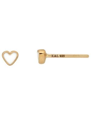 Karma and Luck Plated Stud Earrings - White