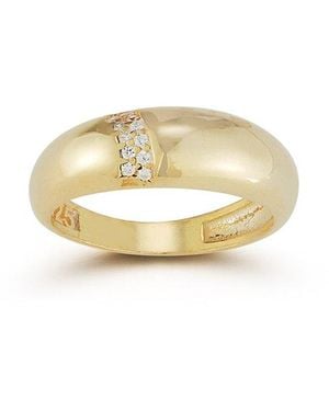 Chloe and Madison 14k Over Silver Cz Dome Ring - White