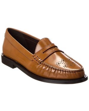 Celine Vivienne Leather Loafer - Brown