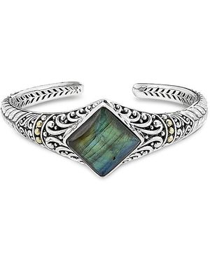 Samuel B. 18k & Silver Labradorite Bangle Bracelet - Green