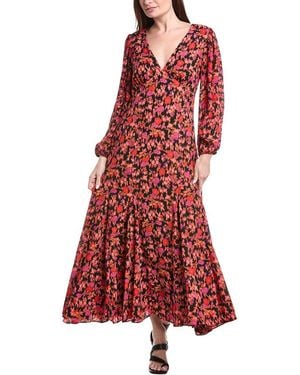 Cece Printed Maxi Dress - Red