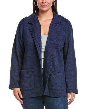 Eileen Fisher Plus Stand Collar Jacket - Blue