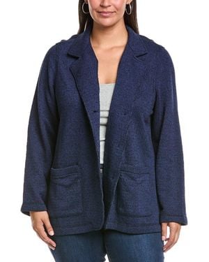 Eileen Fisher Plus Stand Collar Jacket - Blue