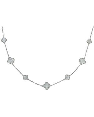 Belpearl 14Mm Pearl Cz Necklace - Metallic
