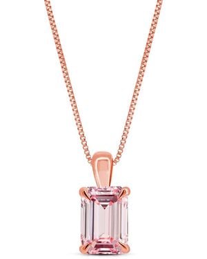 Amairah 14K Rose 2.00 Ct. Tw. Lab-Grown Diamond Solitaire Pendant Necklace - Pink
