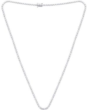 Diana M. Jewels 14K 6.15 Ct. Tw. Diamond Buttercup Tennis Necklace - White