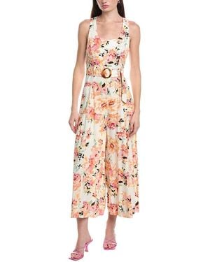 Maison Tara Linen-Blend Jumpsuit - White