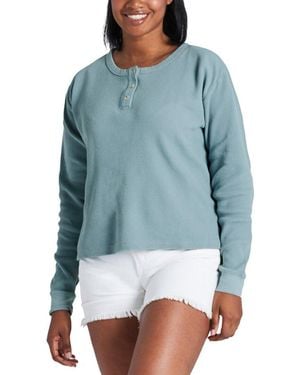 Life Is Good. Boxy Thermal Henley - Blue