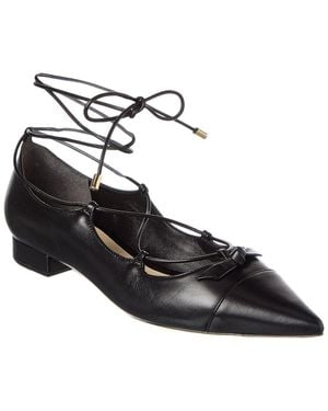Alexandre Birman Slim Clarita Lace-Up Leather Flat - Black