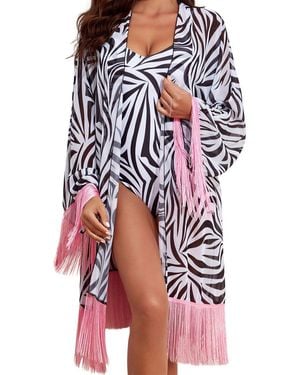 Lily Kim 2Pc Swimsuit & Smock Set - Multicolor