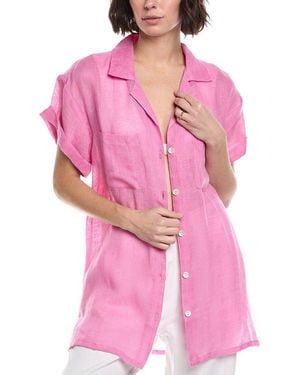Vitamin A Playa Pocket Linen Blouse - Pink