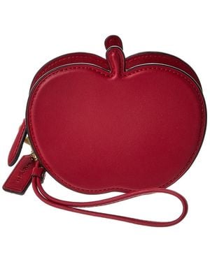 COACH Apple Leather Coin Purse - Red