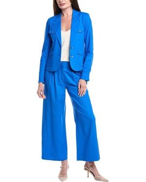 Nanette Lepore 2Pc Linen-Blend Jacket & Pant Set - Blue