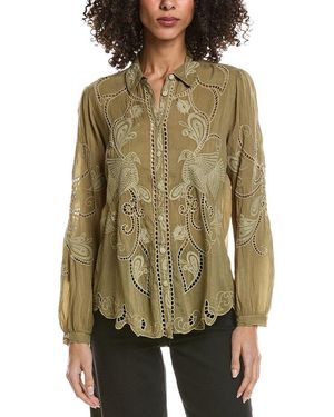 Johnny Was Chryssie Camp Shirt - Green