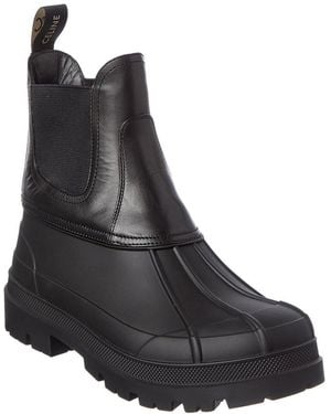 Celine Riley Leather Bootie - Black