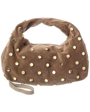 Persaman New York Studded Suede Hobo - Brown