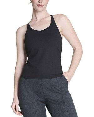 Spanx Ribbed V-Neck Shelf Tank - Black