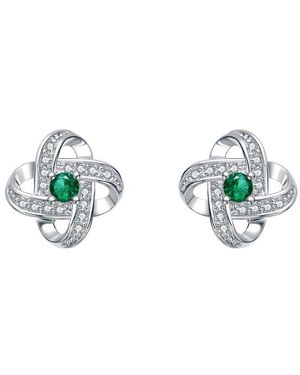 Rachel Glauber Diamond Cz Earrings - Blue