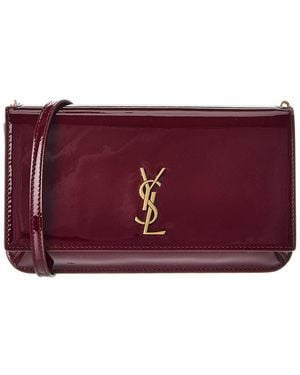 Saint Laurent Patent Wallet On Chain - Purple