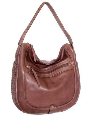 Nino Bossi Elina Hand-Dyed Vintage Leather Hobo Bag - Brown