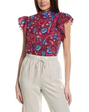 FARM Rio Floral Birds Blouse - White