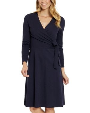 Jude Connally Farrah Ponte Faux Wrap Dress - Blue