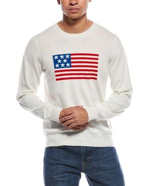 Brodie Cashmere American Flag Wool & Cashmere-Blend Crewneck Jumper - Grey