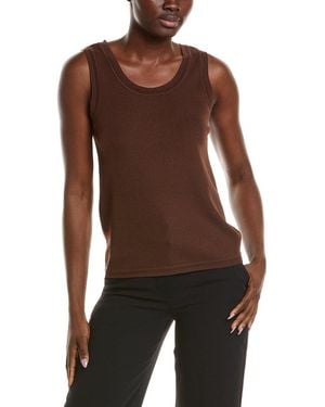 Anne Klein Scoop Neck Tank - Brown