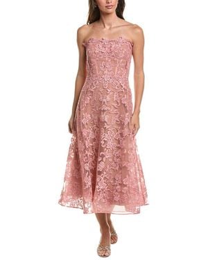 Marchesa Notte Midi Dress - Pink