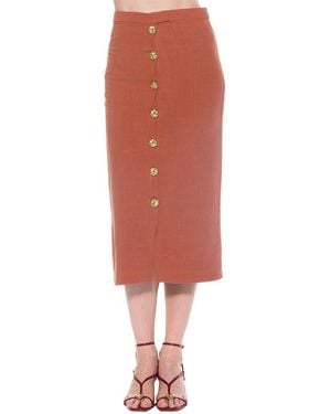Alexia Admor Carla Linen-Blend Pencil Skirt - Red