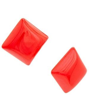Kenneth Jay Lane Plated Earrings - Red