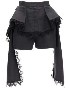 McQueen Peplum Draped Short, Size It (Authentic Pre-Loved) - Black