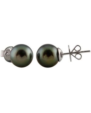 Splendid 14k 10-11mm Tahitian Pearl Drop Earrings - Green